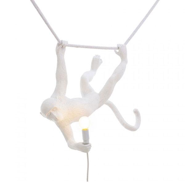 Seletti Monkey Swing Pendel i Hvid - Sjov Belysning!