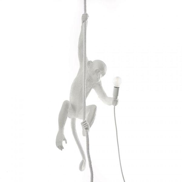 Seletti Abelygte med Reb - Hvid Loftlampe Designet af MarcAntonio