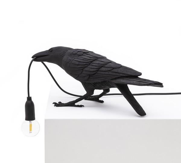 Seletti Bird Playing Bordlampe Sort  8008215147369