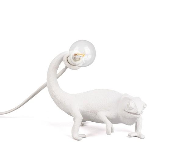 Seletti Chameleon Still Bordlampe i Hvid - Unik Designlampe