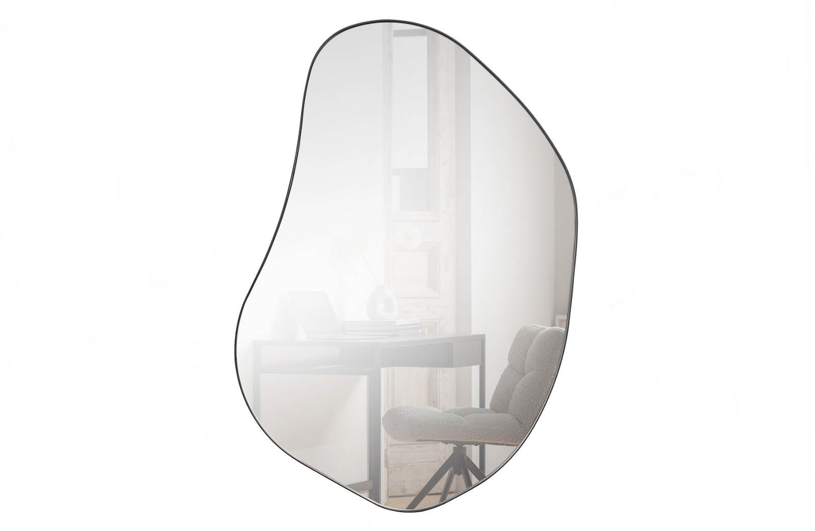 Elegante Romee Spejl i Sort - 100x70 cm Metal