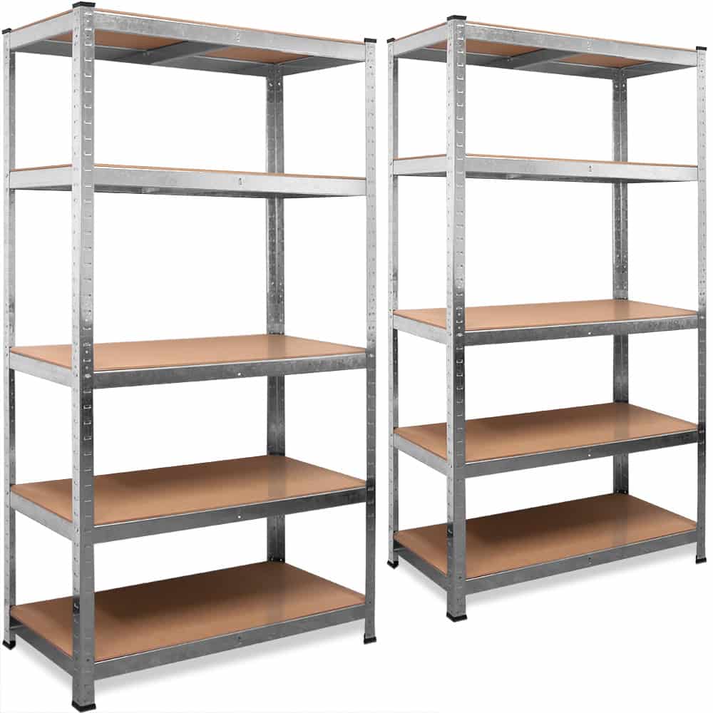 Lagerreol X 2 Stk - 170x75x30 Cm Galvaniseret 350 Kg  4250525375732