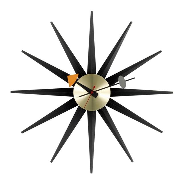 Vitra Sunburst Vægur i Sort Messing - Ikonisk Design
