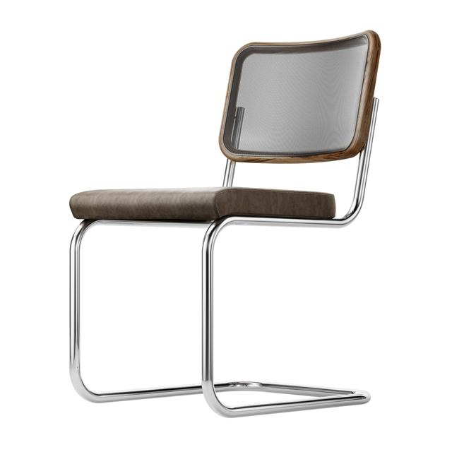 Thonet S 32 N Frisvinger Spisebordsstol i Krom/Valnød