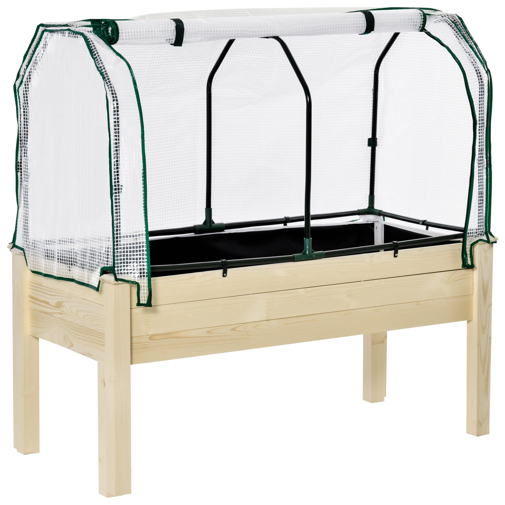 Højbed Rullefilmbetræk Ramme Af Naturtræ Stoffor Drænhuller 121 X 55 X 117 Cm  4251774917780