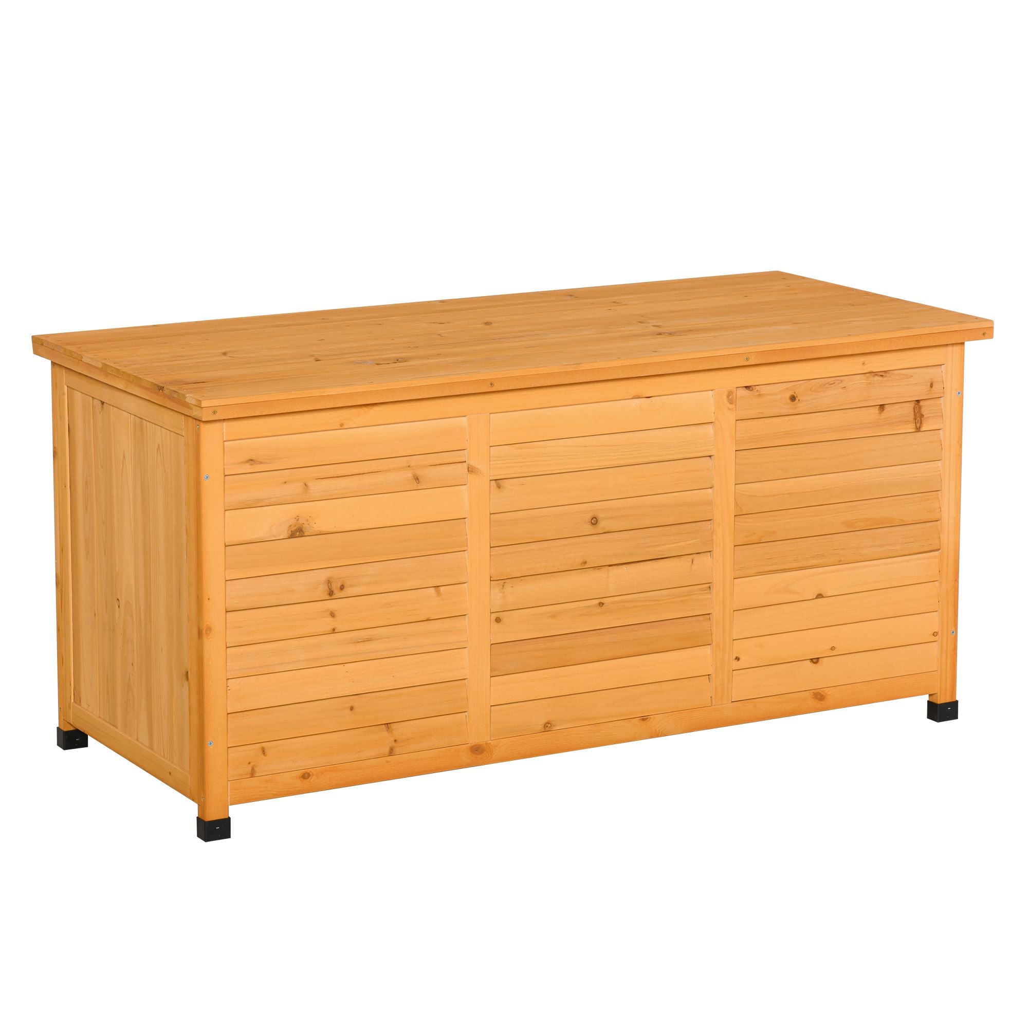 Havekasse Hyndekasse Opbevaringskasse Havekasse Vejrbestandig Massivt Træ 127 X 56 X 60 Cm Gul  4251774906364