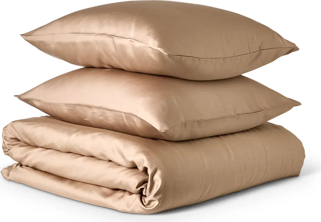 Dynebetrækssæt Bremdals Pure Dreams Bambusviskose Satin 200x200 Beige  5744004440305