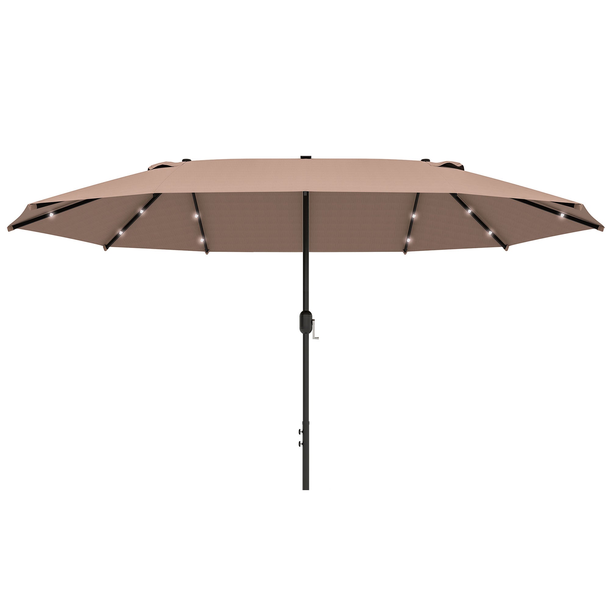 Dobbelt Parasol Khaki med LED-lys til Haven 440x260 cm