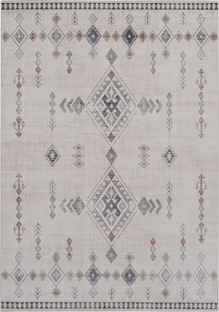 Fladt Gulvtæppe Loomery Willow 100?60 Cm Elfenben Nordisk Geometrisk Mønster  8750310010603