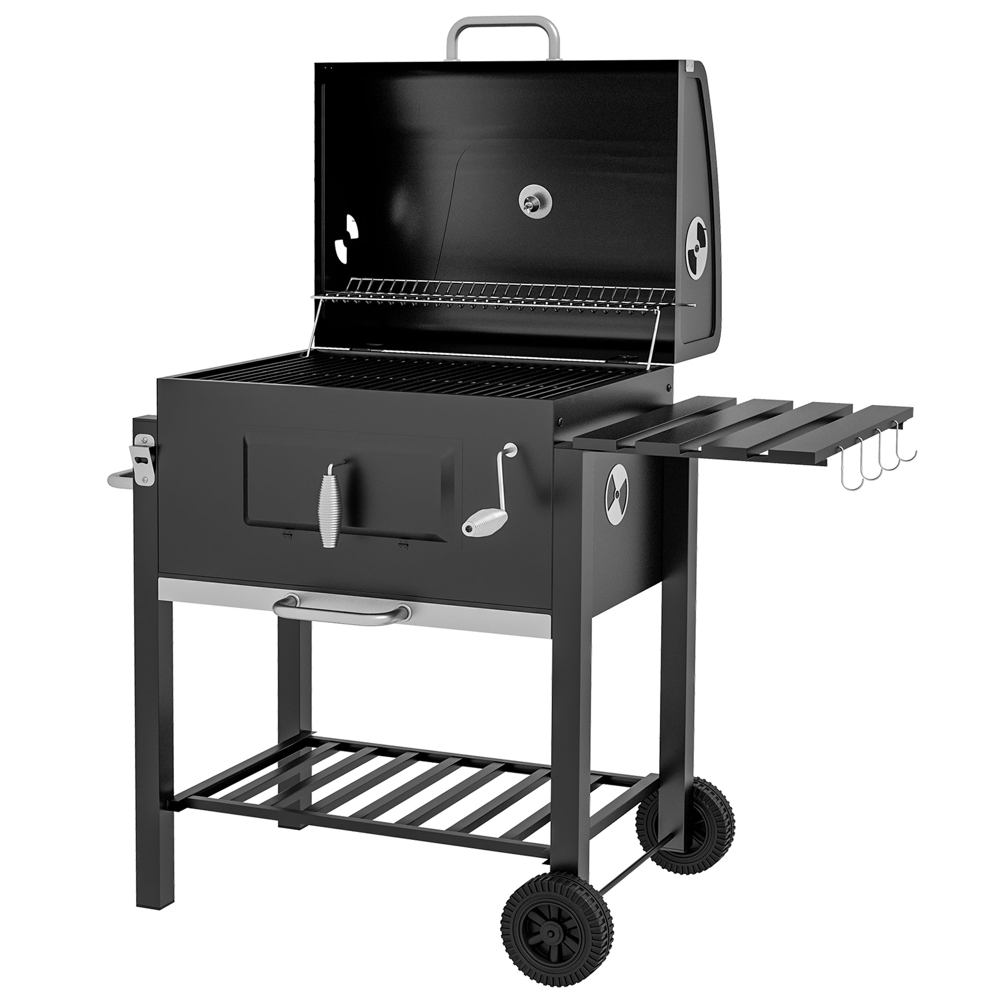 Kulgrillrøger med 2 Grillriste og Håndklædetørrer - Sort