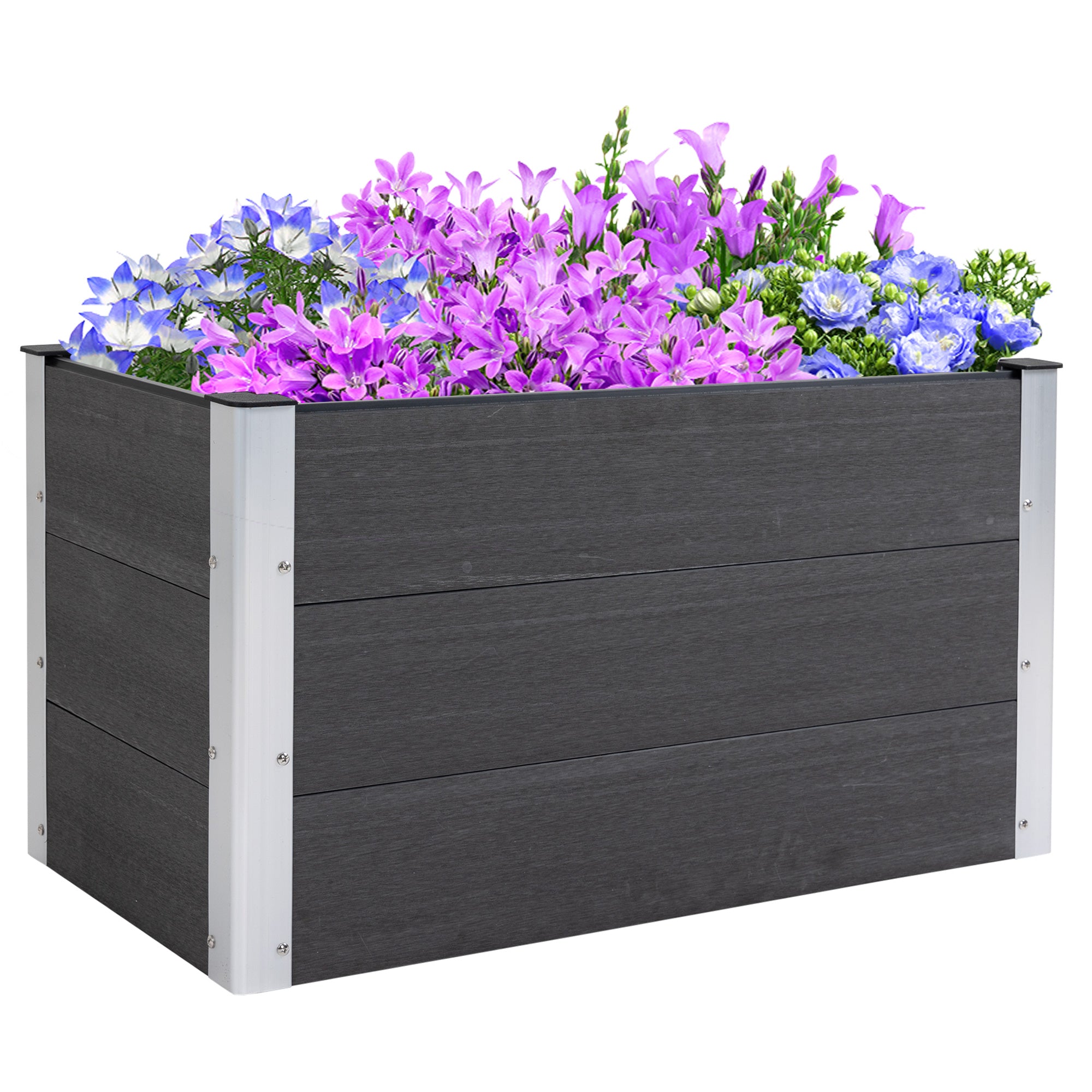 Højbed Lavet Af Aluminium Plantebed Kold Ramme Havebed Blomsterkasse Vejrbestandig Uden Base Plantekasse 100x50x555 Cm Til Terrasse Balkon Blomsterkasse Til Blomster Planter Grå  4250871268863