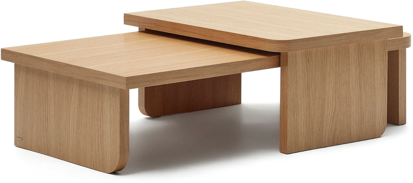 Sofabordsæt Oaq fra Kave Home - 2 elegante borde i naturtræ