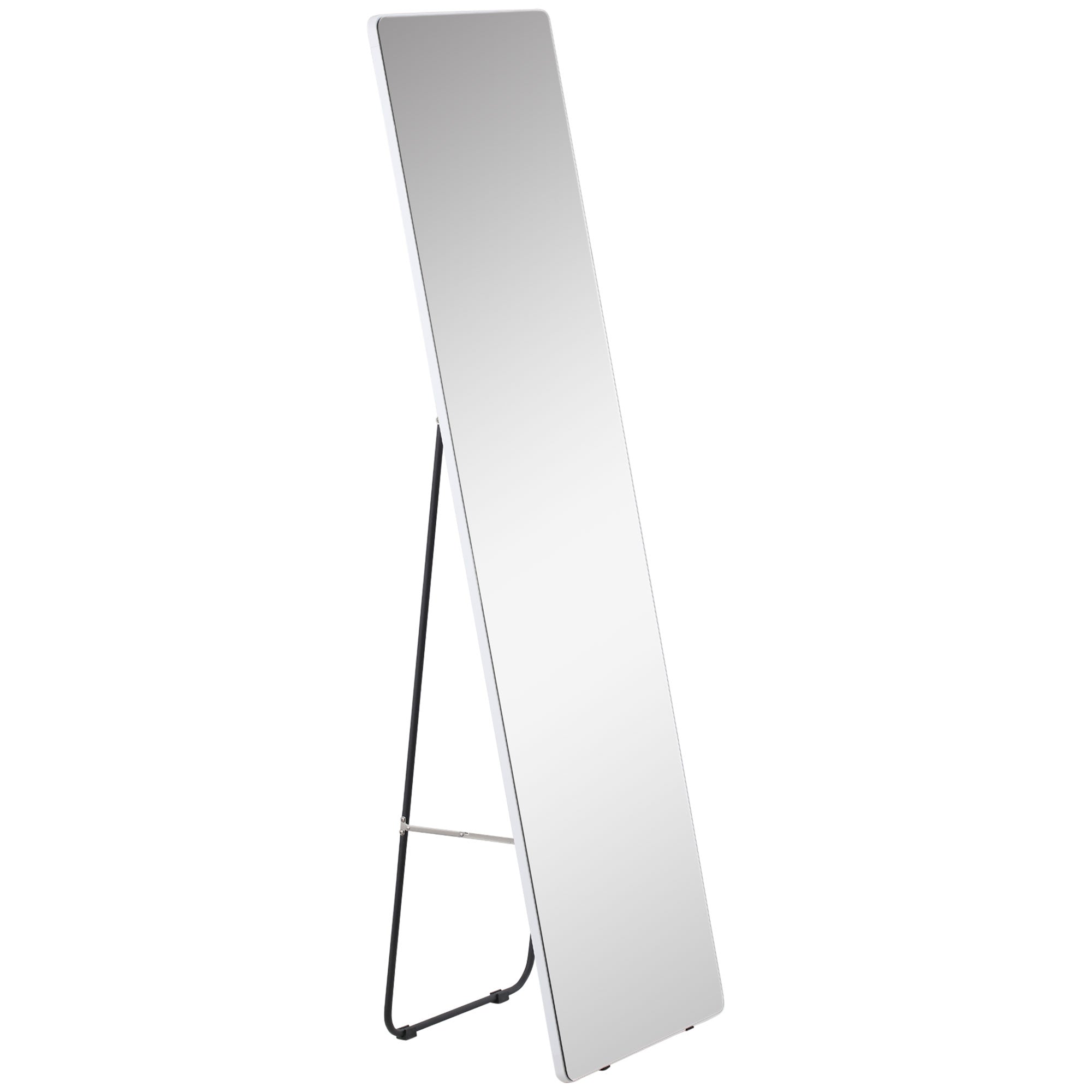 Stående Spejl Vægspejl Fuld Figurspejl Aluminium 45 Cm X 37 Cm X 1585 Cm Sølv  4255633547095