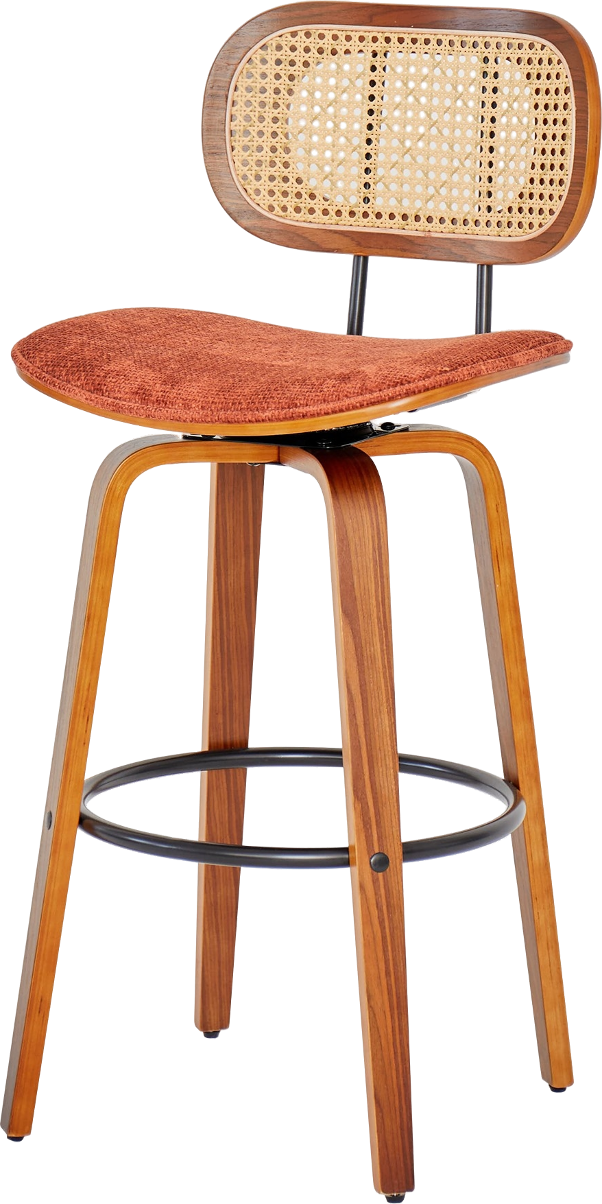 Barstol Nordlys Furniture Alesund Fsc-asketræ Sort Med Rødt Polstret Sæde Skandinavisk Minimalisme  3760351895089