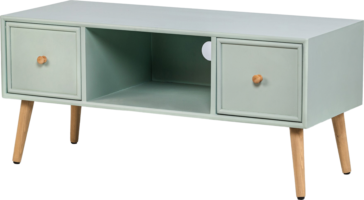 Tv-bord Nordlys Furniture Akita Fsc-bøgetræ Afdæmpet Grøn 100x40x46 Cm  3760351891487