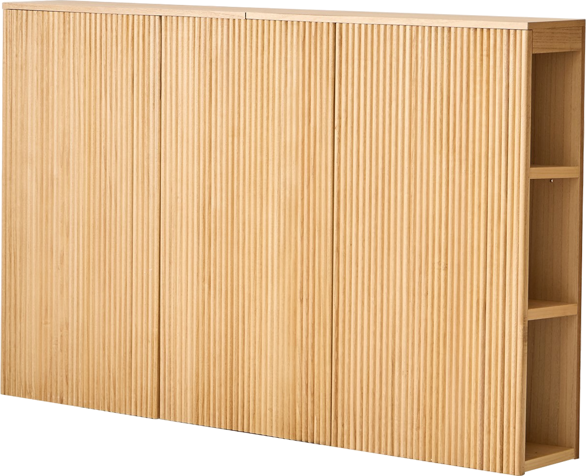 Sengegavl Nordlys Furniture Eslov Natur Fsc-bøgetræ Med Skjulte Hylder H100?b159 Cm  3760351894778
