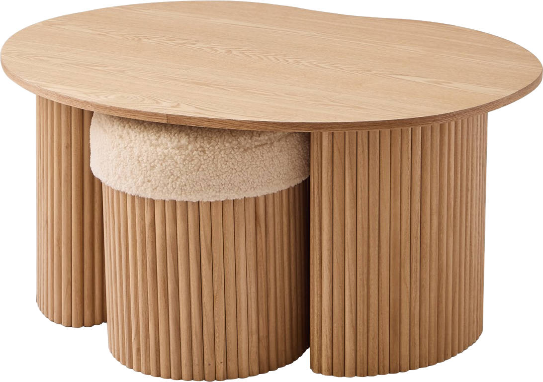 Sofabord Nordlys Furniture Arvika ø90 X H44 Cm Fsc-certificeret Asketræ Natur Japandi-stil Med Tekstil Fodskamler Kaffebord  3760351894785