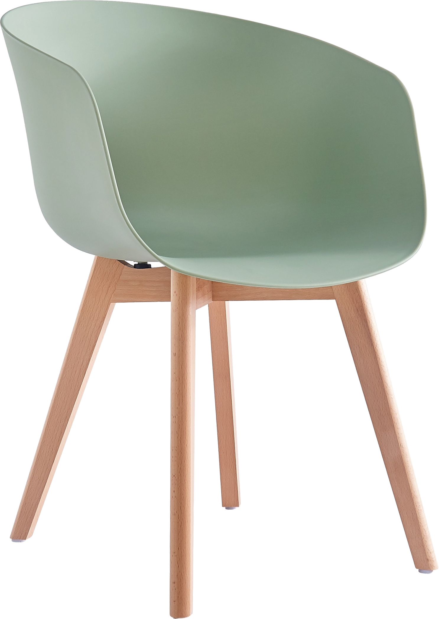 Spisebordsstol Nordlys Furniture Alborg Grøn  -  Ergonomisk Polypropylen Med Armlæn  Fsc-bøgetræ H76xb55xd56  3760351890282