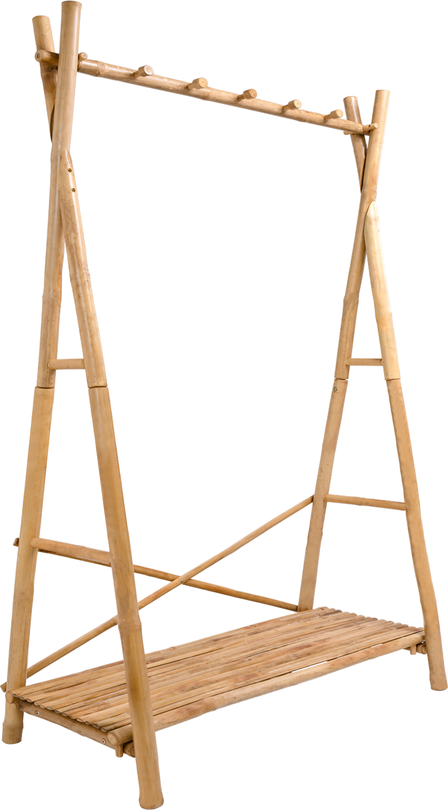 Tøj- Og Garderobestativ Nordlys Furniture Kuantan I Massivt Bambustræ H1895xb102xd50 Cm Natur Nordisk A-design Med Hylde Til Sko  3760351893887