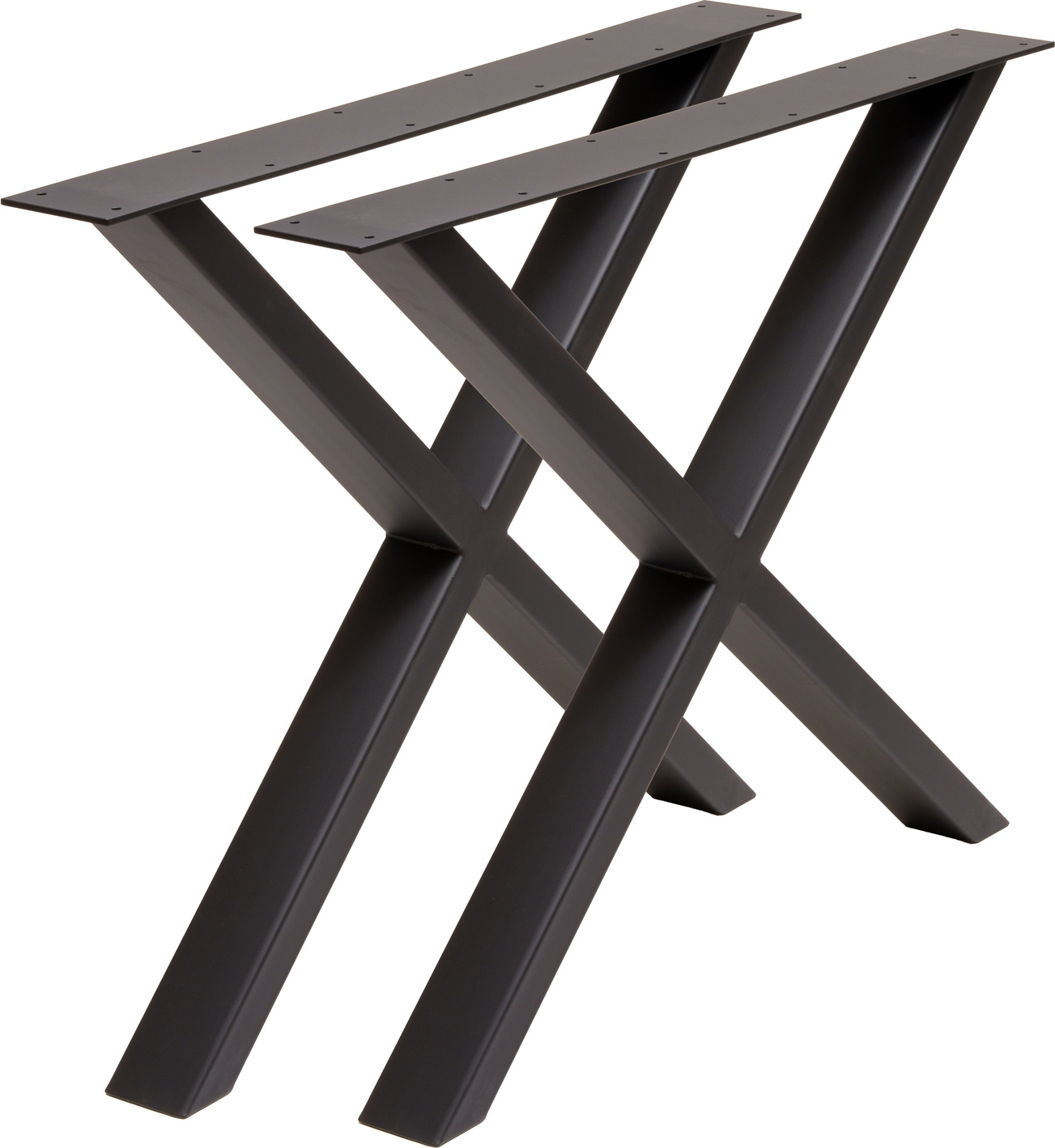 Understel Til Spisebord Nielsen Design Lucas Krydsben 2 Stk Sort Pulverlakeret Metal