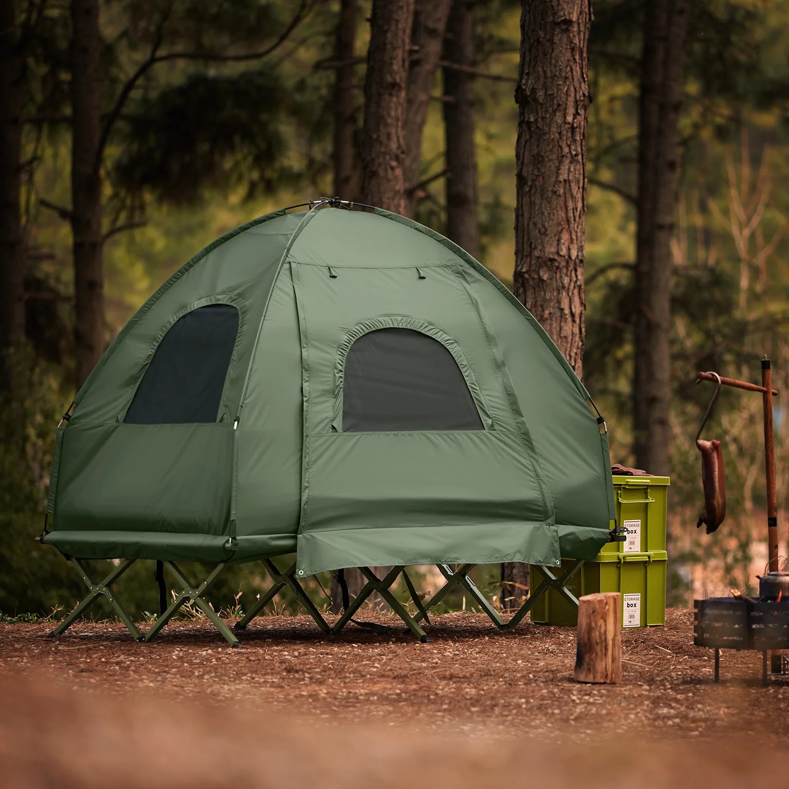 4-i-1 Camping Telt til 2 Personer - Grøn Luksusoplevelse!