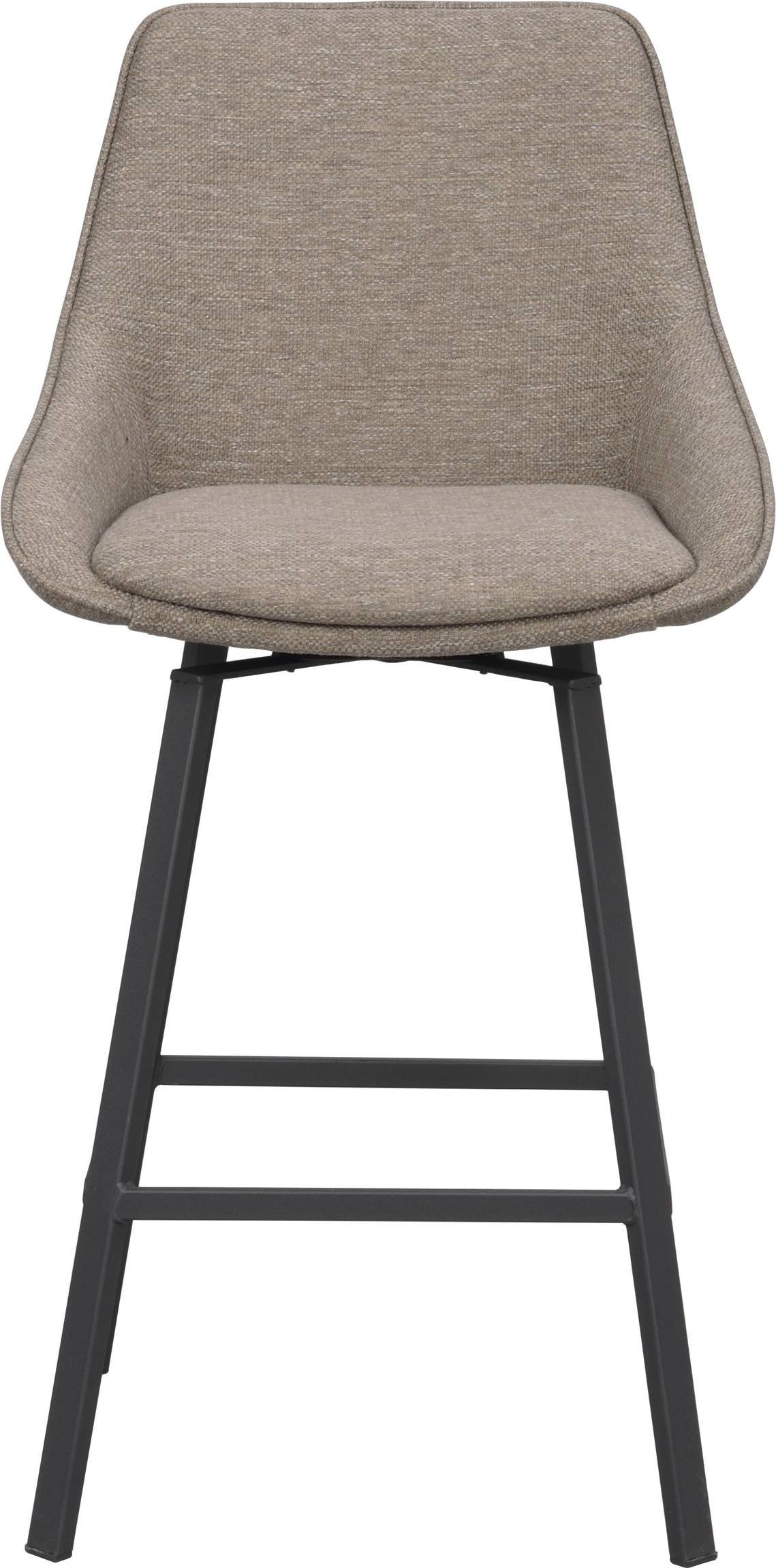Barstol Rowico Alison Sæt Af 2 Mørk Beigesort 360 Drejefunktion Metal Og Stof H96 Cm  7340126571088