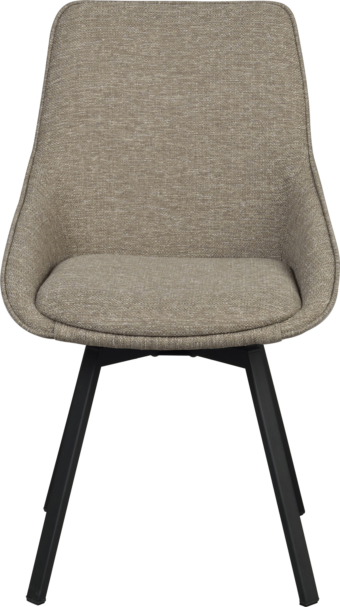 Spisebordsstol Rowico Alison 2-pak Mørk Beige Stof Sort Stel Med Drejefunktion  7340126585627