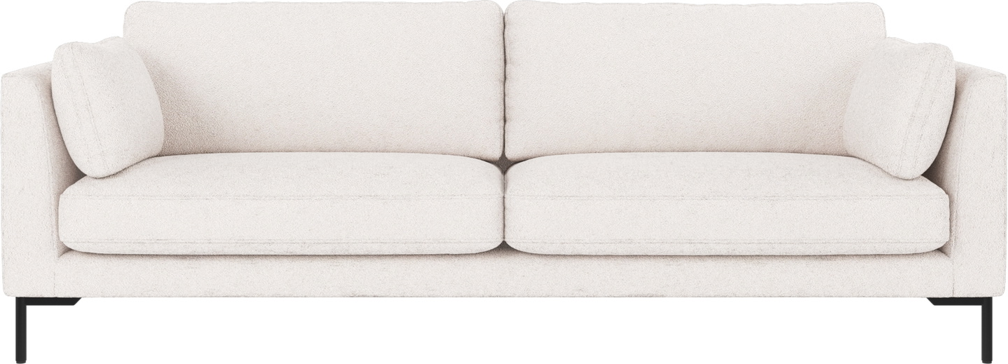 3-personers Sofa Rowico Corwin I Alice 101 Hvidt Stof Med Sorte Pulverlakerede Metalben  -  Fsc?-certificeret Ramme  7340126593615
