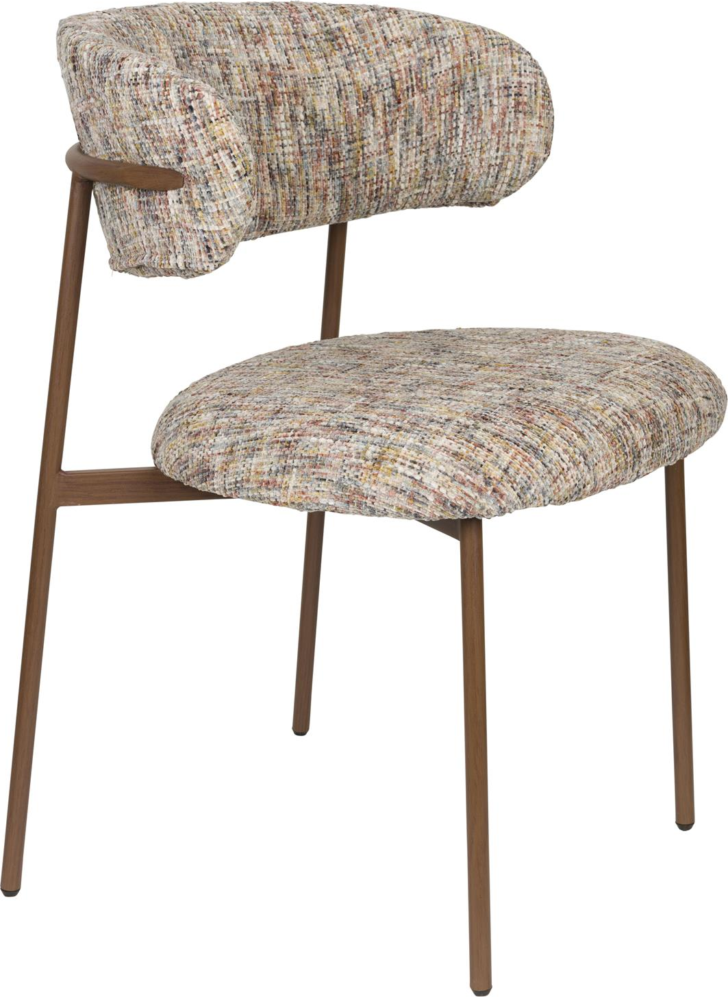 Studio White Claes Polstret Spisebordsstol I Stenlysgrå Polyester Med Jernramme Og 360 Drejefunktion  8718548095793