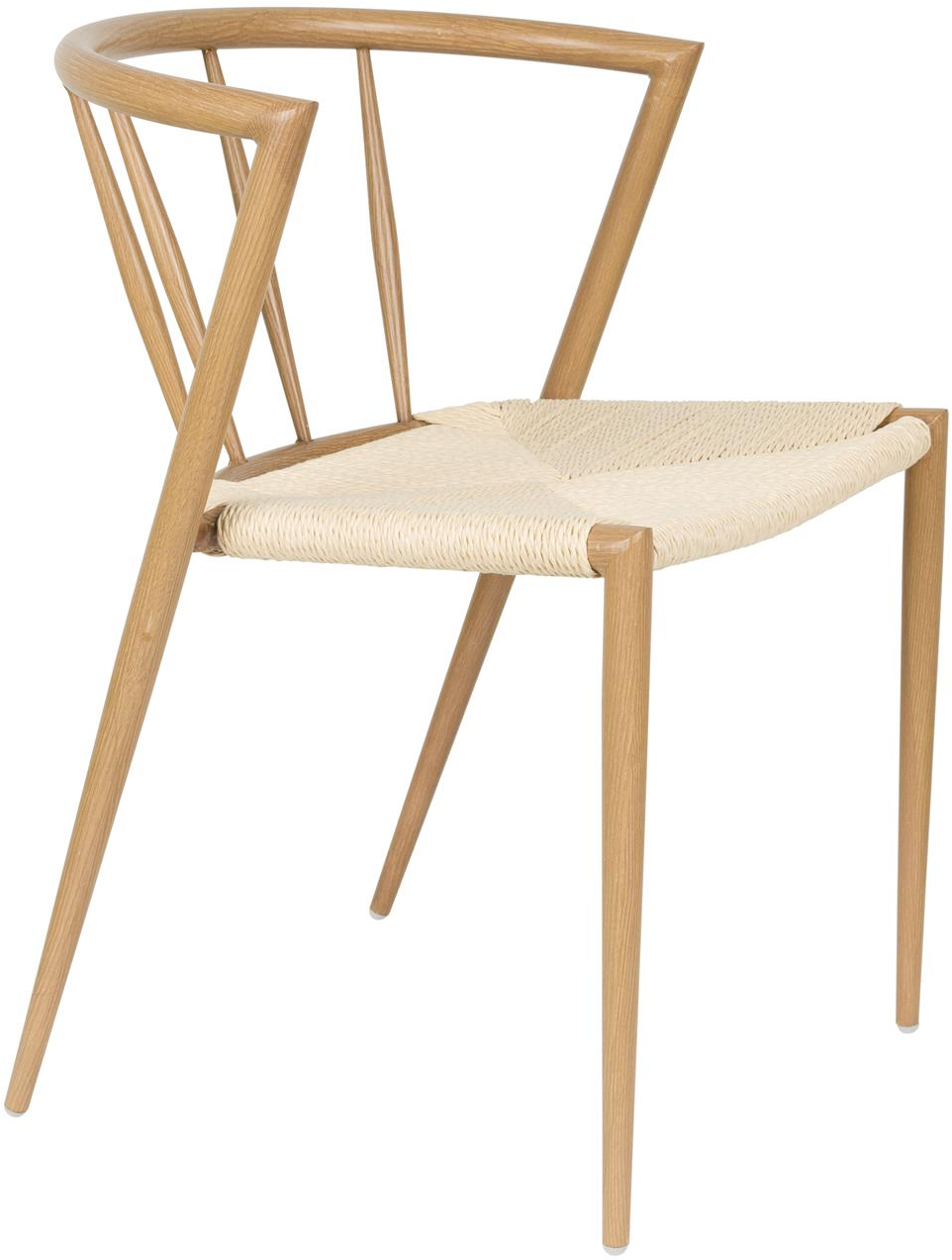 Spisebordsstole Studio White Che 2-pak  -  Pulverlakeret Jernramme Vævet Papirsæde Mørk Sand  8718548089273