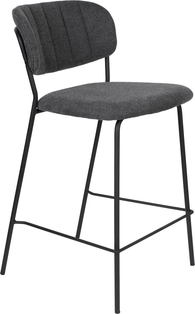 Barstol Studio White Jolien Askegrå Polstret Stof Stålramme H89 X B48 X D54 Cm  8718548053151