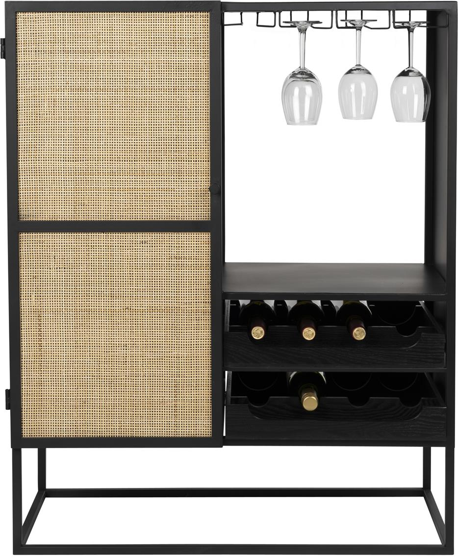 Vinskab Studio White Cabinet Perlemorslakeret Mdf  Jern 80?38?100 Cm Færdigsamlet  8718548067448