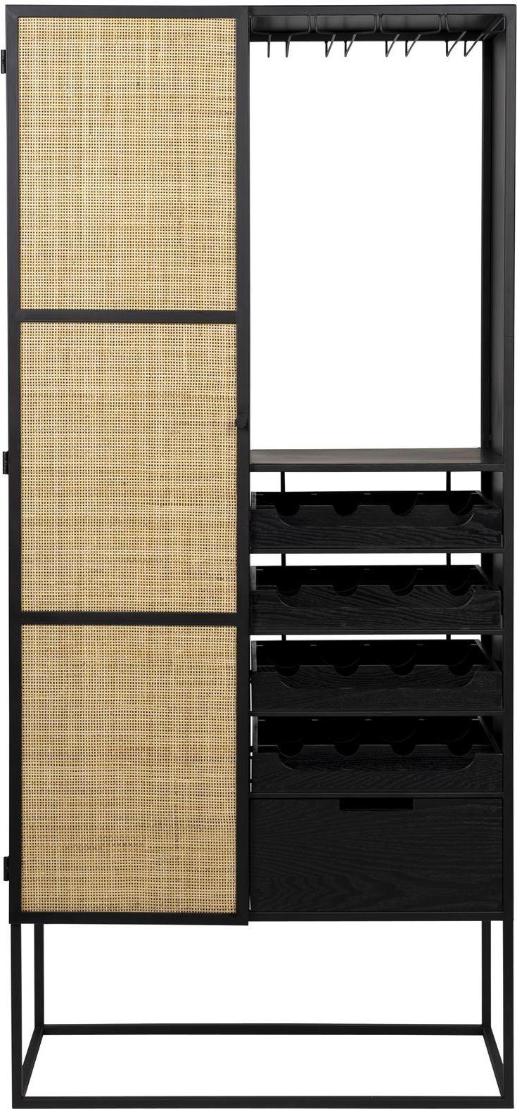 Vinskab Studio White Cabinet Antracit H175xb38xl80 Cm Mdf Og Pulverlakeret Jern  8718548067455