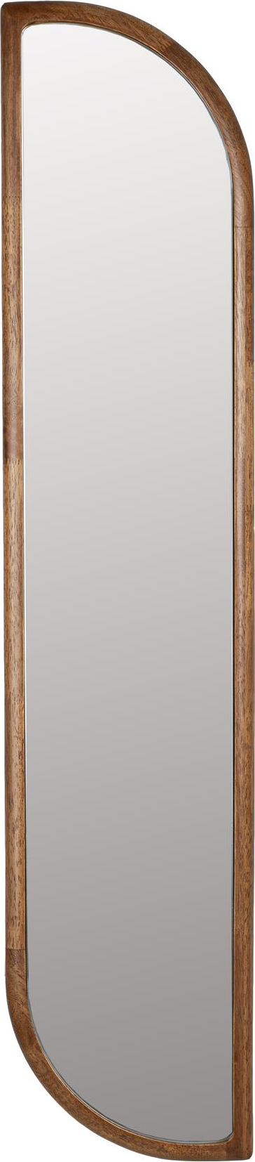 Vægspejl Studio White Nyko Gummitræsramme Rektangulært Halvrunde Hjørner 120x26 Cm Mørk Natur  8718548082717