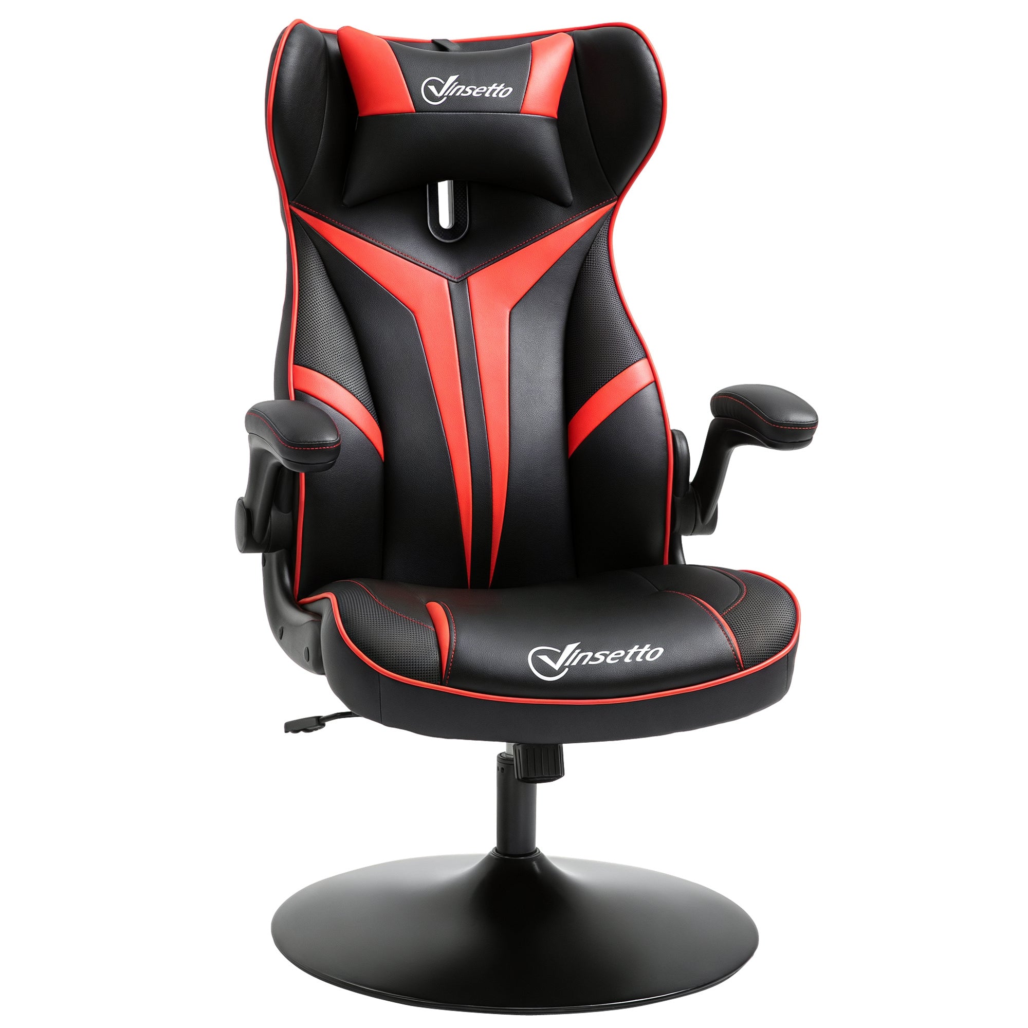 Ergonomisk Gamingstol med Gyngefunktion - Sortrød Stål