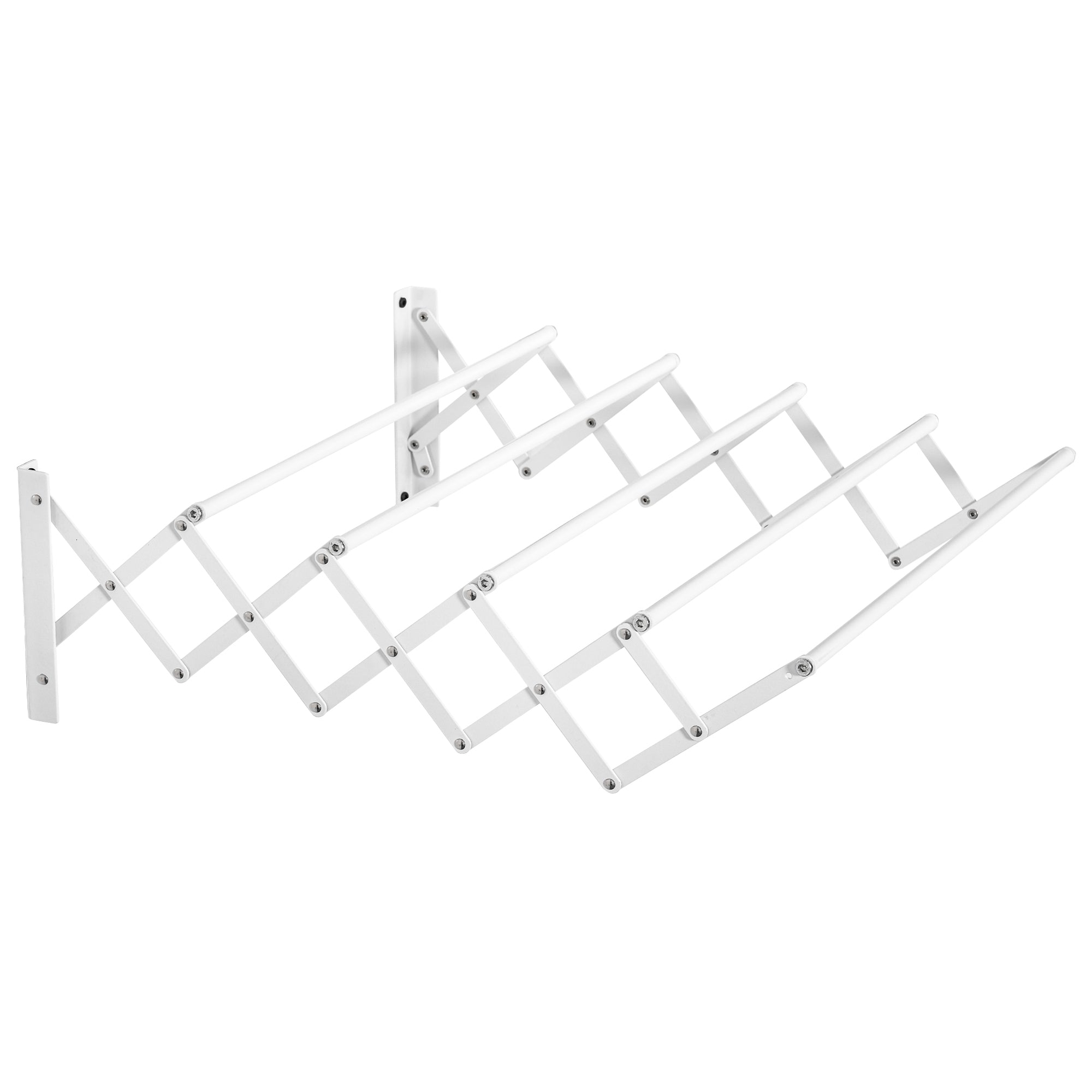 Vægmonteret Tørrestativ Udtrækkelig Foldbar Pladsbesparende Hvid 635 X 60 X 20 Cm  4251774962315