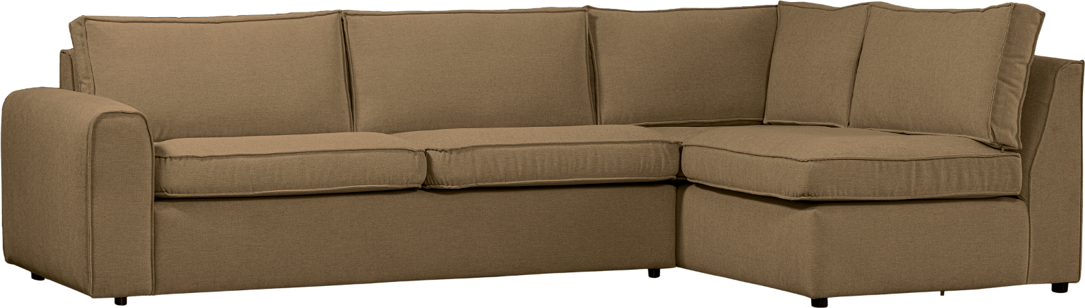 Højrevendt Hjørnesofa Woood Freek Lysebrun Polyester 284?175 Cm  8714713189038
