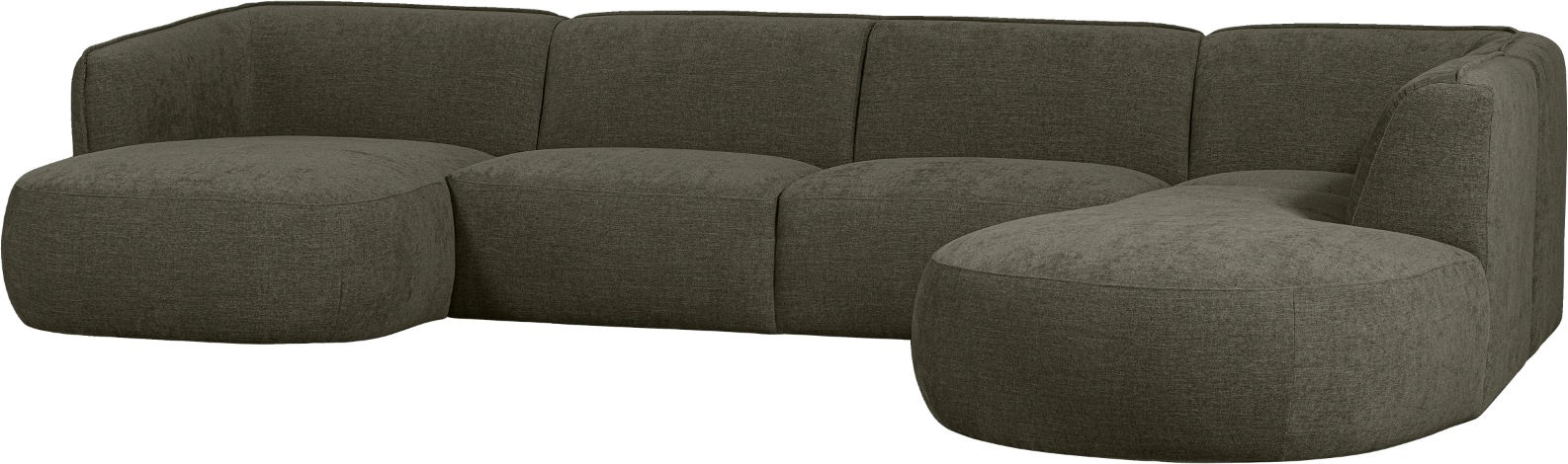 Hjørnesofa Woood Polly Højrevendt I Varm Grøn Vævet Polyester B 353?d 150245?h 71 Cm  8714713185672