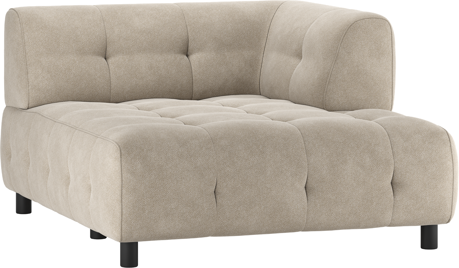 Modulsofa Woood Louis 15 Chaiselong Højre Lysegrå Vævet Polyester H73xb122xl140 Cm  8714713195213