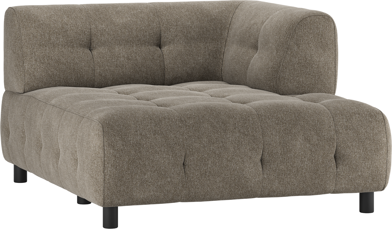 Woood Louis Modulsofa 15 Chaiselong Højre Arm Grøn Fladvævet Polyester  8714713195282