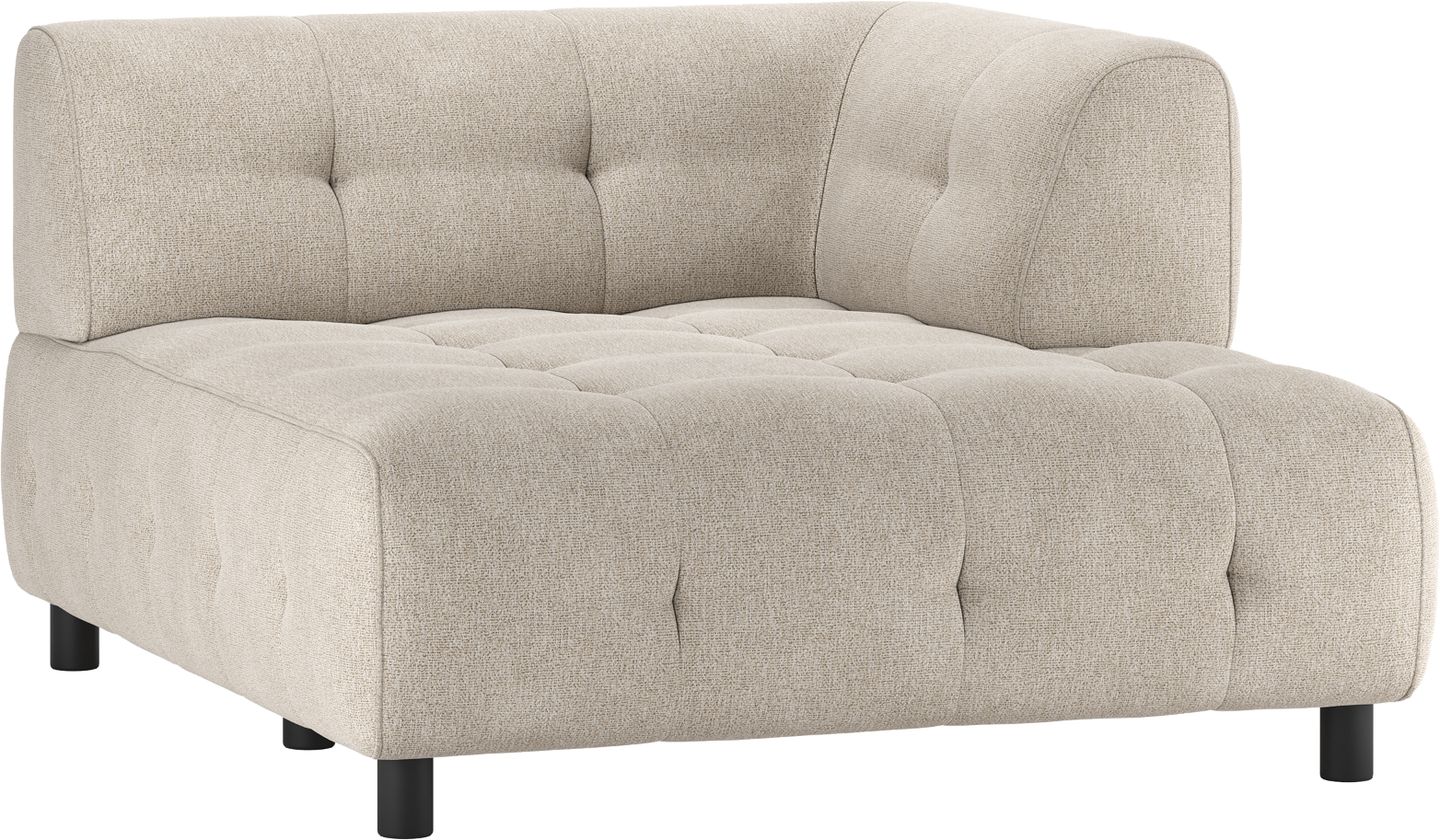 Chaiselong Sofa Woood Louis 15 Pers Modulær Højre Armlæn Lysegrå Fladvævet  8714713195305