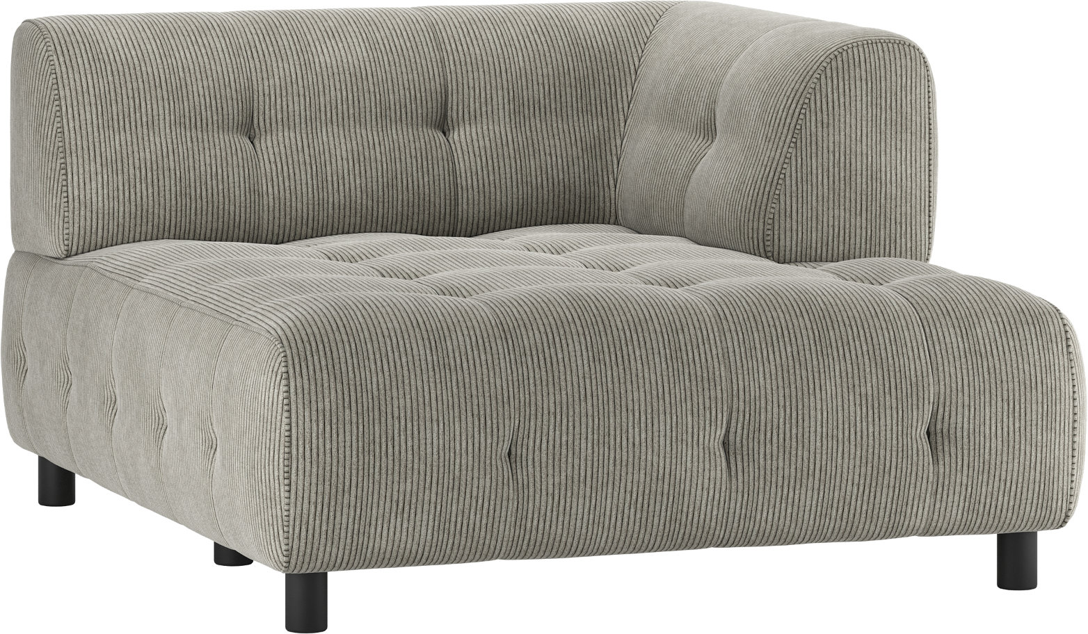 Modulopbygget Sofa Woood Louis 15 Chaiselong Med Højre Arm Fløjl Lysegrøn B122xl140xh73 Cm  8714713195367