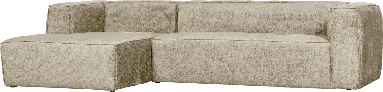 Hjørnesofa Venstrevendt Woood Bean Velour Creme H73?175?305 Cm  8714713190010