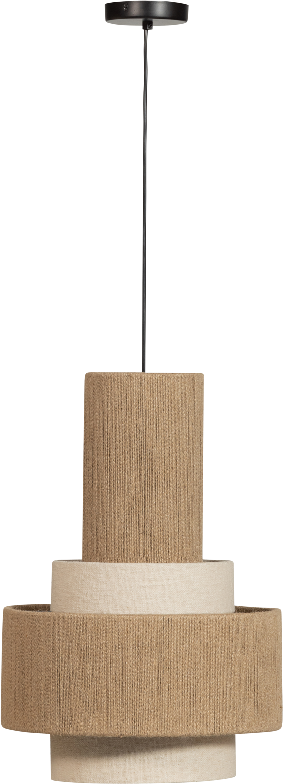 Pendellampe Woood Collection Pelle Natur H56?ø38 Cm Dæmpbar Rebskærm  8714713198535