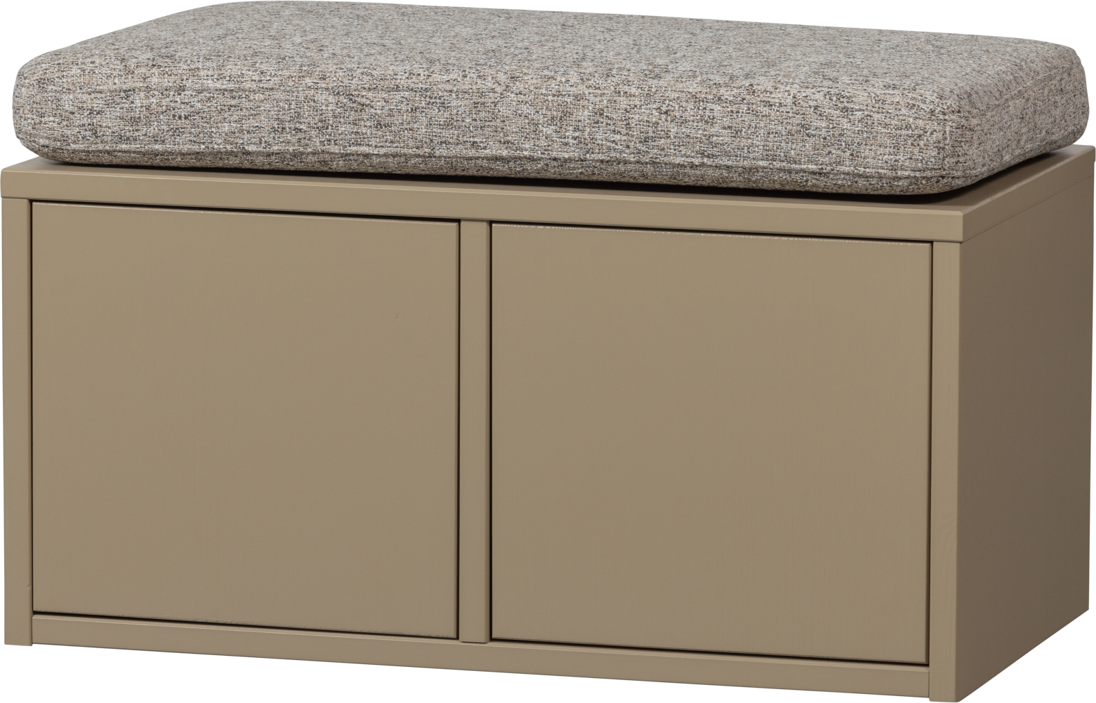 Opbevaringsskab Woood Turner Mudderfarvet Fyrretræ Med Khaki Sædehynde H47xb80xd44 Cm  8714713201891