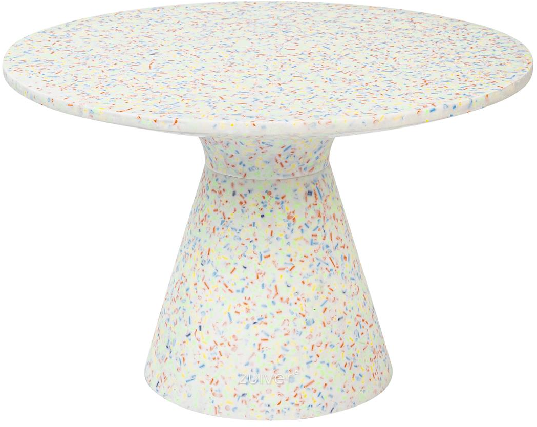 Sofabord Og Loungebord Zuiver Victoria Multifarvet Terrazzo ø50 X H32 Cm Offwhite Indendørsudendørs  8718548066427