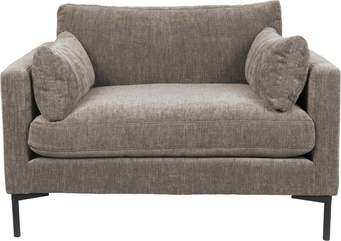 1-personers Sofa Zuiver Summer Kaffefarvet Acetatpolyester Stof Med Stålben Og Aftageligt Betræk 125x101x82 Cm  8718548064980