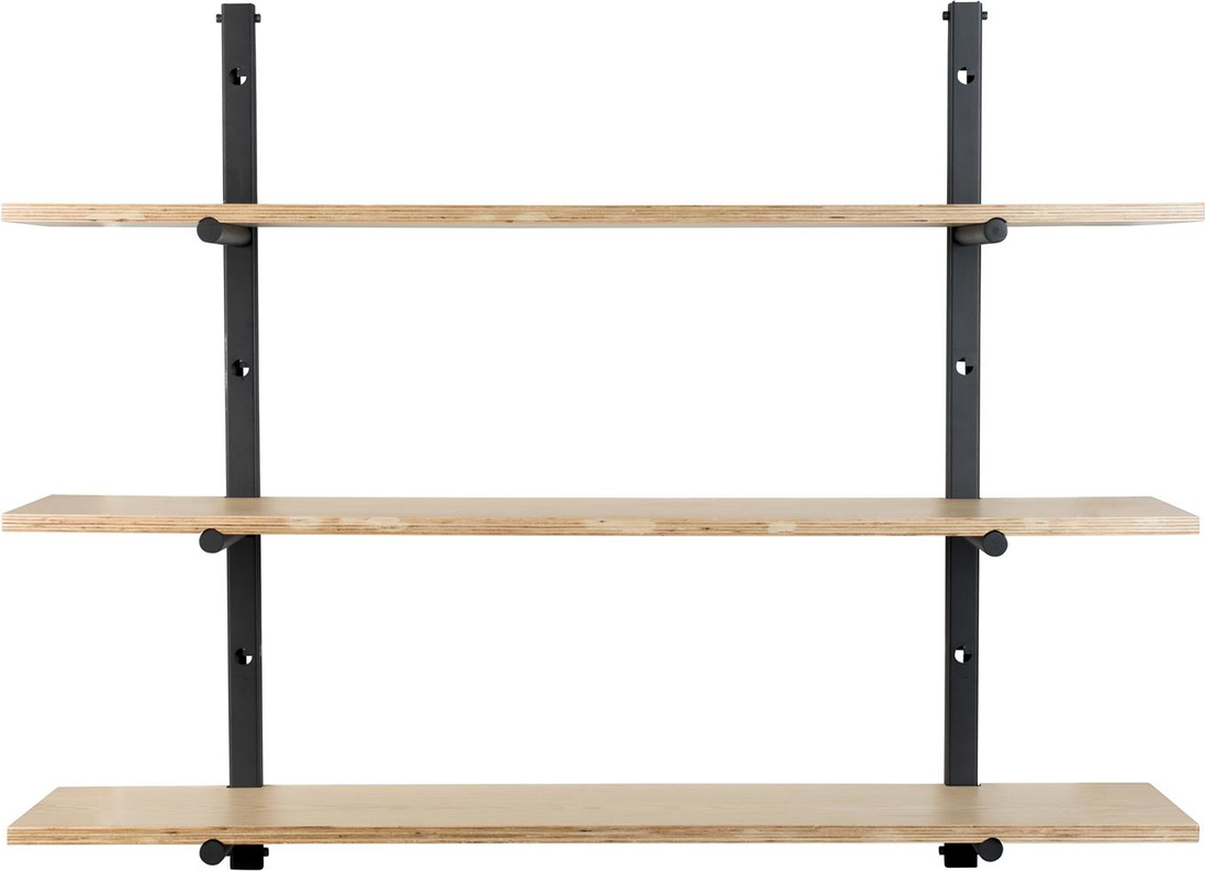 Væghylde Zuiver Bundy Justerbar Krydsfinerhylde Jernstel Stenlysgrå 115?22?90 Cm  8718548057470