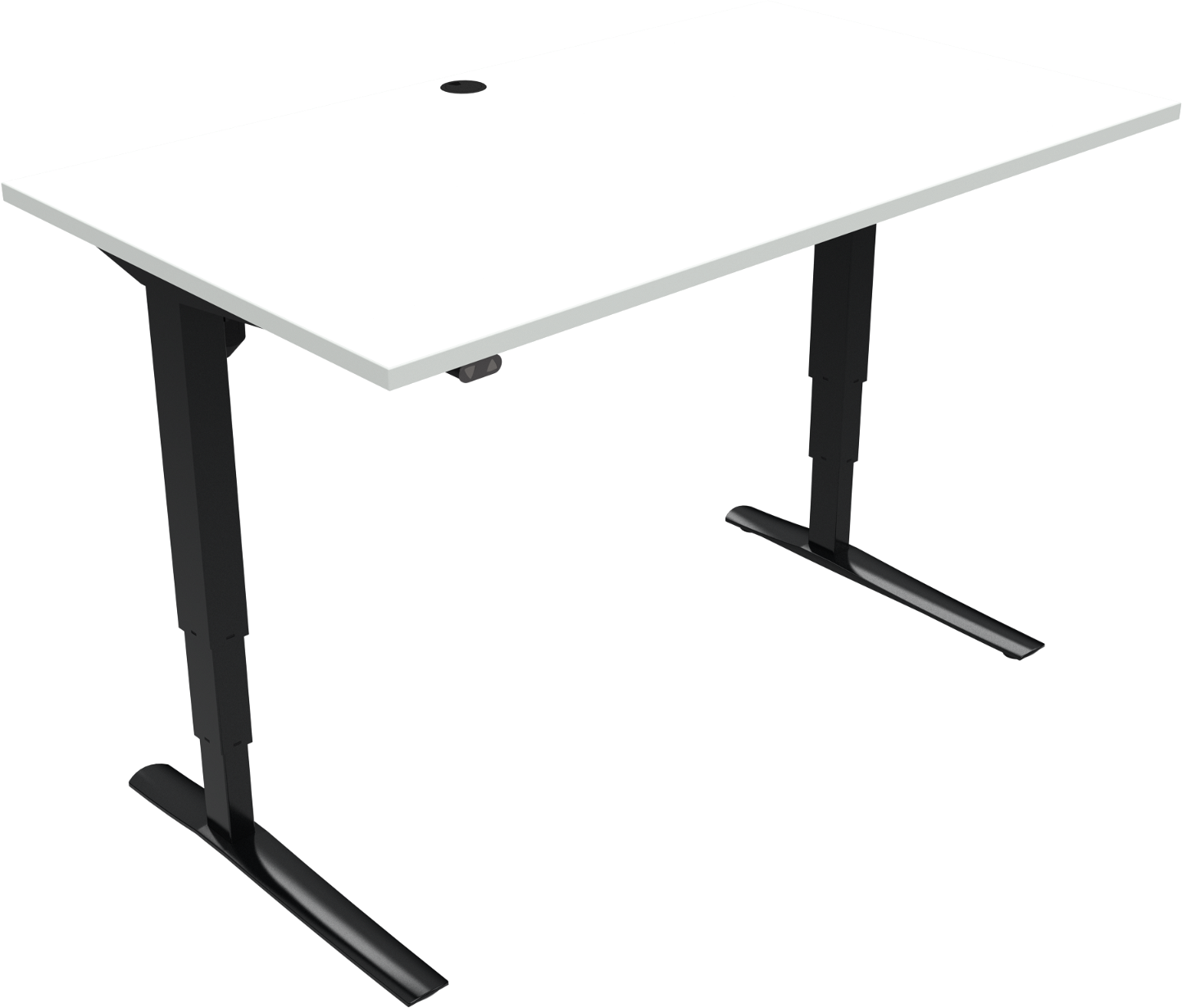 Hæve-sænkebord Zennord Riserest Justerbart Skrivebord To-bens Firkantet 140x80xh65-125 Cm Hvidsort  5704142141212|570414