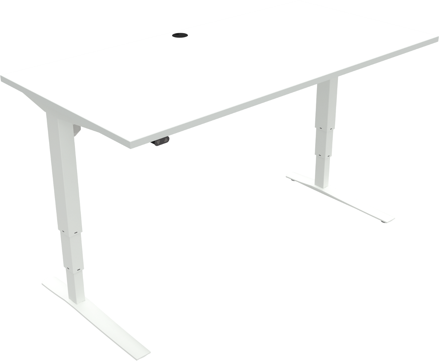Zennord Riserest Hæve-sænkebord To-bens Skrivebord H65-125 Cm 160x80 Cm Hvid Melamin  5704142141205|570414